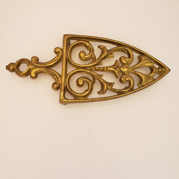 Vintage Gold Brass Kitchen Trivet Riser - Picture 4 of 9